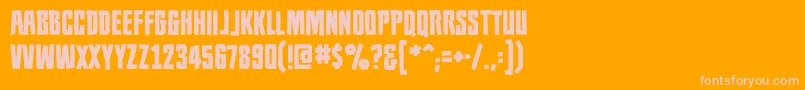 Populationzerobb Font – Pink Fonts on Orange Background