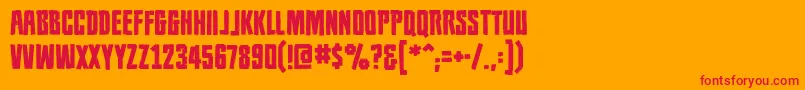 Populationzerobb Font – Red Fonts on Orange Background