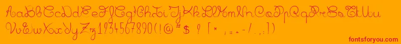 フォントBadiane – オレンジの背景に赤い文字