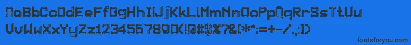 Patchcrack Font – Black Fonts on Blue Background