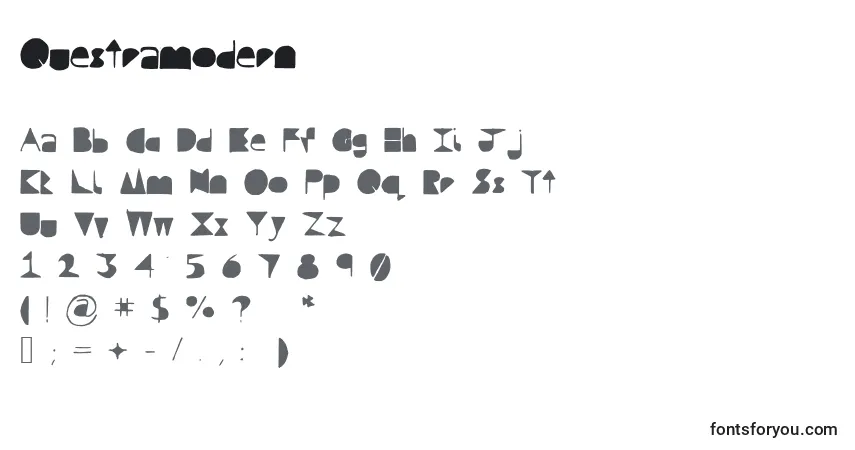 A fonte Questramodern – alfabeto, números, caracteres especiais