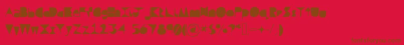 Questramodern Font – Brown Fonts on Red Background