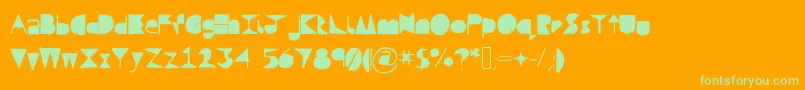 Questramodern Font – Green Fonts on Orange Background