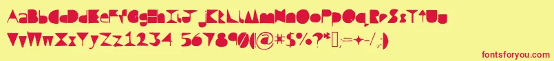 Questramodern Font – Red Fonts on Yellow Background