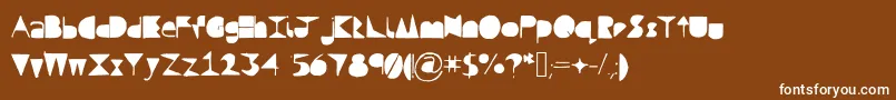 フォントQuestramodern – 茶色の背景に白い文字