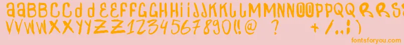 ZdarxSimpl-Schriftart – Orangefarbene Schriften auf rosa Hintergrund