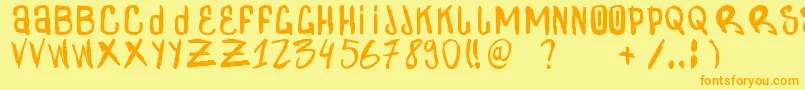 ZdarxSimpl Font – Orange Fonts on Yellow Background