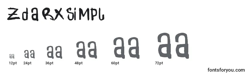 Размеры шрифта ZdarxSimpl