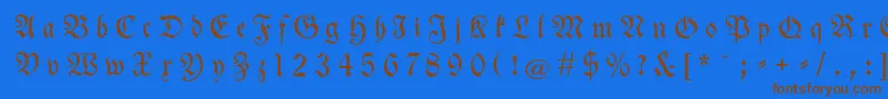 Saiba mais sobre a fonte Neuetheuerdankfrakturgesperrtunz1a Fonte Neuetheuerdankfrakturgesperrtunz1a – fontes marrons em um fundo azul