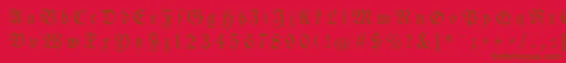 Neuetheuerdankfrakturgesperrtunz1a Font – Brown Fonts on Red Background
