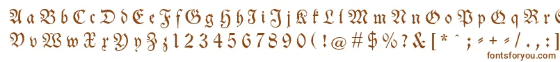 Neuetheuerdankfrakturgesperrtunz1a-Schriftart – Braune Schriften auf weißem Hintergrund