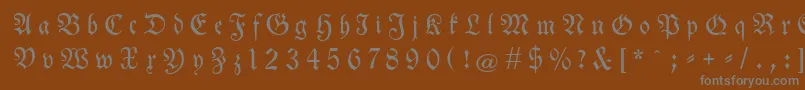 Шрифт Neuetheuerdankfrakturgesperrtunz1a – серые шрифты на коричневом фоне