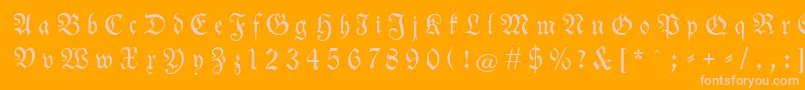 Fonte Neuetheuerdankfrakturgesperrtunz1a – fontes rosa em um fundo laranja