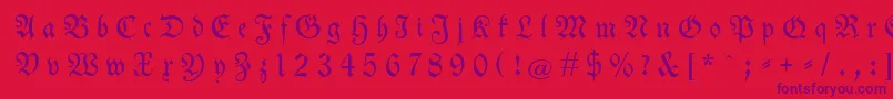 fuente Neuetheuerdankfrakturgesperrtunz1a – Fuentes Moradas Sobre Fondo Rojo