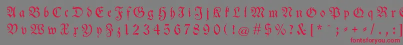 Neuetheuerdankfrakturgesperrtunz1a Font – Red Fonts on Gray Background
