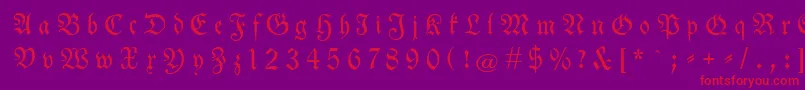 Neuetheuerdankfrakturgesperrtunz1a Font – Red Fonts on Purple Background