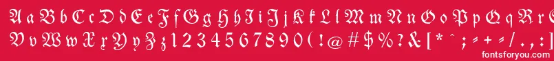 Neuetheuerdankfrakturgesperrtunz1a Font – White Fonts on Red Background