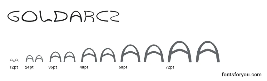 Размеры шрифта Goldarc2