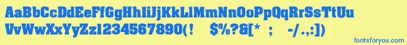 JohnnyLight Font – Blue Fonts on Yellow Background
