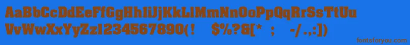 JohnnyLight Font – Brown Fonts on Blue Background