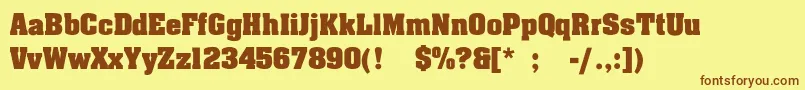 JohnnyLight Font – Brown Fonts on Yellow Background