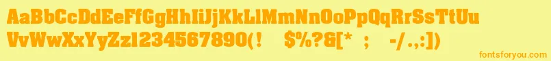 JohnnyLight Font – Orange Fonts on Yellow Background