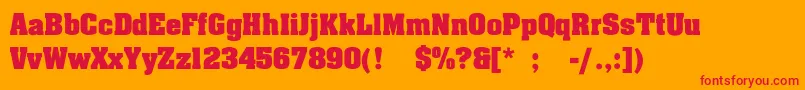JohnnyLight Font – Red Fonts on Orange Background