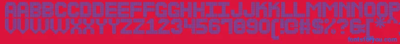 TheLedDisplaySt Font – Blue Fonts on Red Background