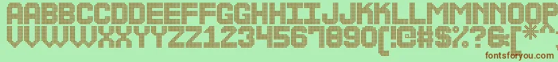 TheLedDisplaySt Font – Brown Fonts on Green Background