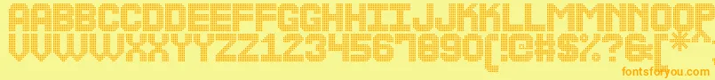 TheLedDisplaySt Font – Orange Fonts on Yellow Background