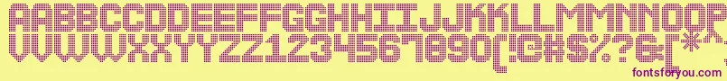 TheLedDisplaySt Font – Purple Fonts on Yellow Background