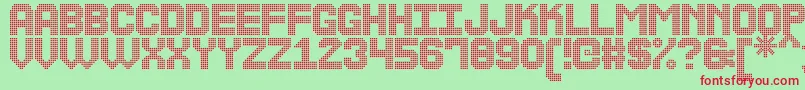 TheLedDisplaySt Font – Red Fonts on Green Background