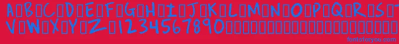 ReverendJosh Font – Blue Fonts on Red Background