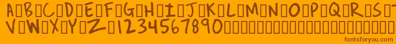 Fonte ReverendJosh – fontes marrons em um fundo laranja