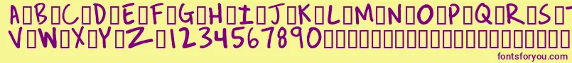 ReverendJosh Font – Purple Fonts on Yellow Background