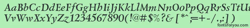 LazurskicBolditalic Font – Black Fonts on Green Background