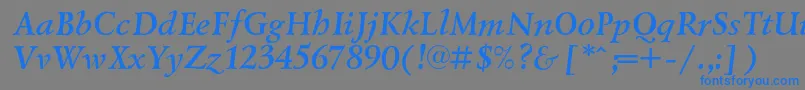 LazurskicBolditalic Font – Blue Fonts on Gray Background