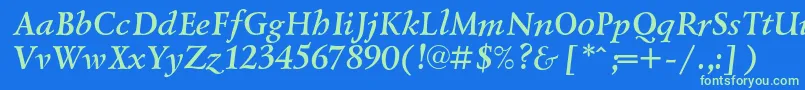 LazurskicBolditalic Font – Green Fonts on Blue Background