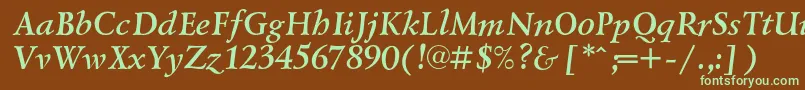 LazurskicBolditalic Font – Green Fonts on Brown Background