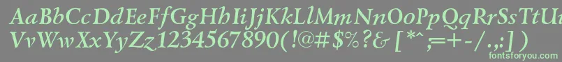 LazurskicBolditalic Font – Green Fonts on Gray Background