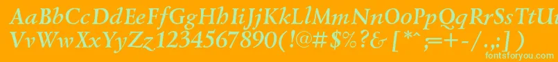 LazurskicBolditalic Font – Green Fonts on Orange Background