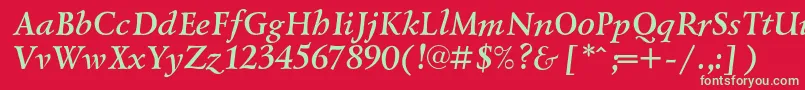 LazurskicBolditalic Font – Green Fonts on Red Background
