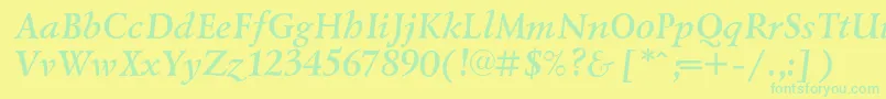 LazurskicBolditalic Font – Green Fonts on Yellow Background