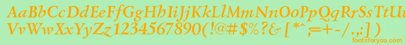 LazurskicBolditalic Font – Orange Fonts on Green Background