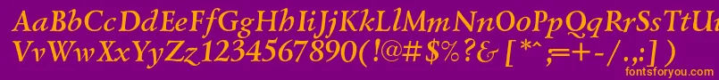LazurskicBolditalic Font – Orange Fonts on Purple Background