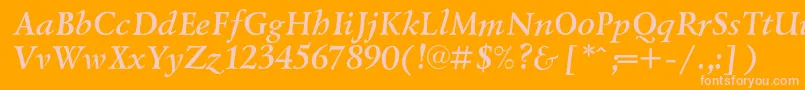 LazurskicBolditalic Font – Pink Fonts on Orange Background