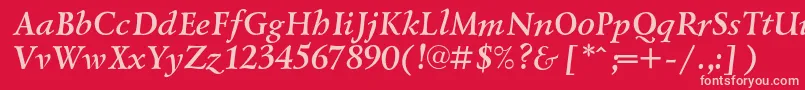 LazurskicBolditalic Font – Pink Fonts on Red Background