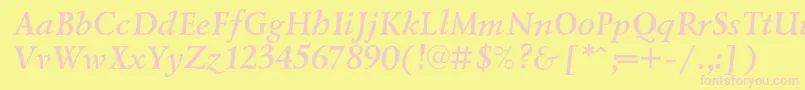 LazurskicBolditalic Font – Pink Fonts on Yellow Background