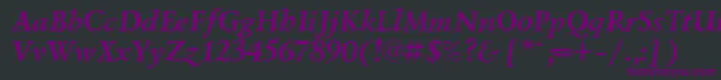 LazurskicBolditalic Font – Purple Fonts on Black Background