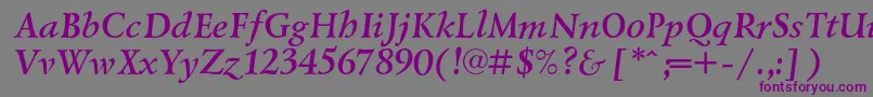 LazurskicBolditalic Font – Purple Fonts on Gray Background